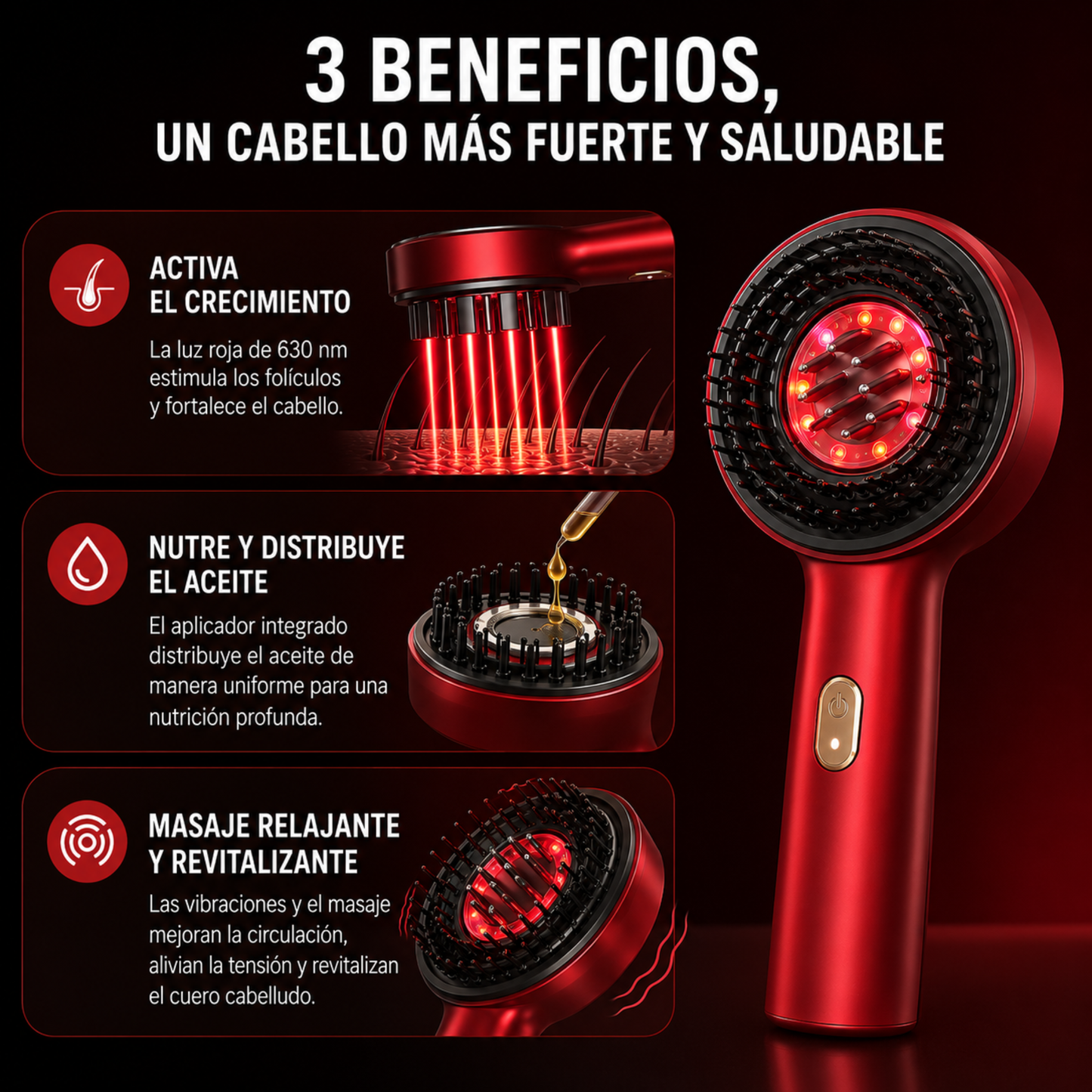 Cepillo masajeador capilar